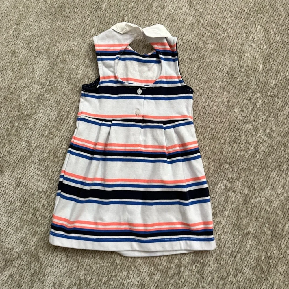 Janie and Jack Striped‎ Sleeveless Dress 18–24M Peter Pan Collar Nautical